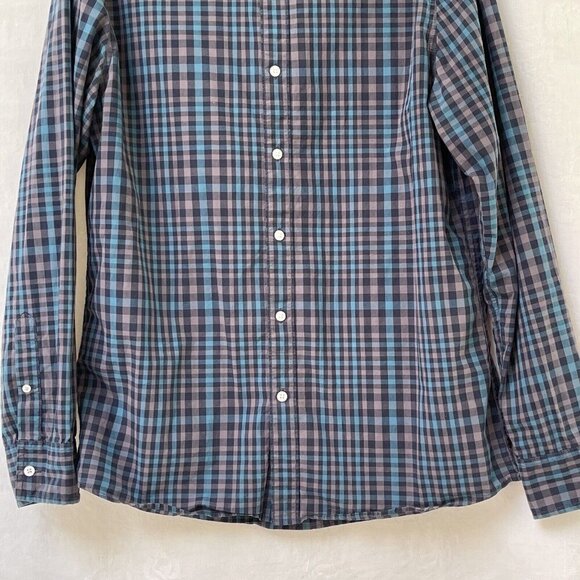 Bixby Nomad Shirt Men Large Blue Check Plaid Slim Fit Button Down Preppy Classic - Picture 5 of 10